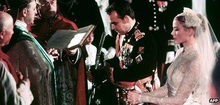 Wedding of Prince Rainier and Hollywood actress Grace Kelly