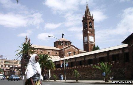 The Cathedral and Catholic Mission in Eritrea's capital Asmara