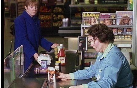 Stock image of supermarket check-out