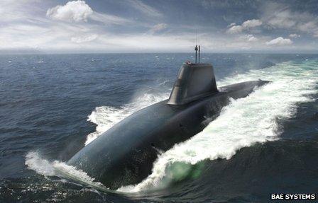 Artists impression of new Trident carrying submarines