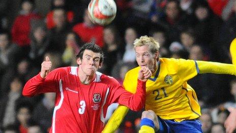 Gareth Bale in action against Sweden in 2010