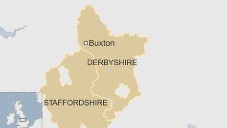 Map of Derbyshire and Staffordshire