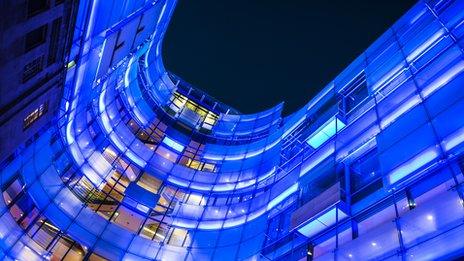 BBC Broadcasting House at night