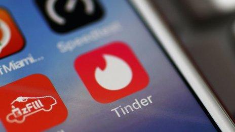 Tinder on a phone