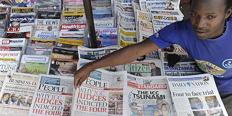 Newspaper stand in Kenya