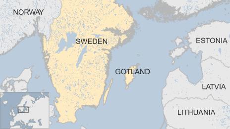Map showing Sweden and Gotland