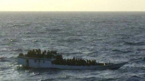Boat of asylum seekers off Christmas Island (June 2012)