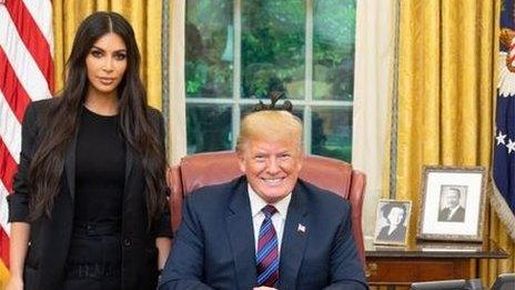 President Trump tweeted this photo of himself and Kardashian
