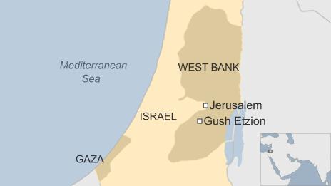 Map showing Gush Etzion