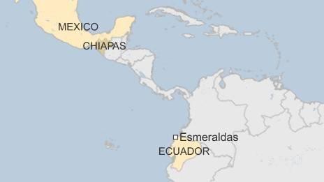 Ecuador To Mexico Map Mexico Navy Rescues Four Fishermen 'Adrift For 30 Days' - Bbc News