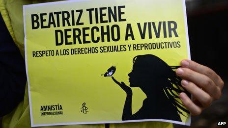 Poster campaigning for right of Beatriz to an abortion