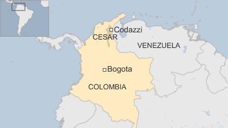 Map showing location of Codazzi in Colombia