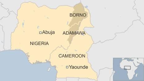 Map of Cameroon and Nigeria