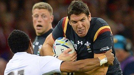 James Hook takes on Fiji at the 2015 World Cup