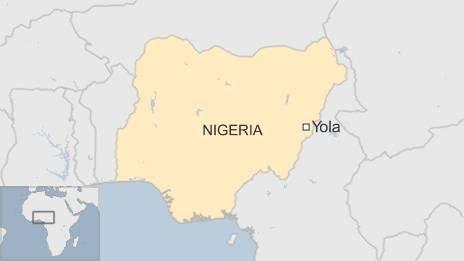 Map of Yola in Nigeria