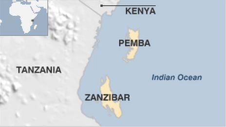 Map of Zanzibar and Pemba