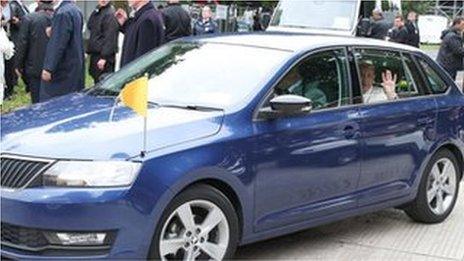 The blue Skoda Rapid will be used to help transport families to new homes
