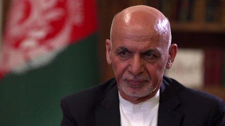 Afghan President Ashraf Ghani told the BBC that he does not fear a military takeover by the Taliban.