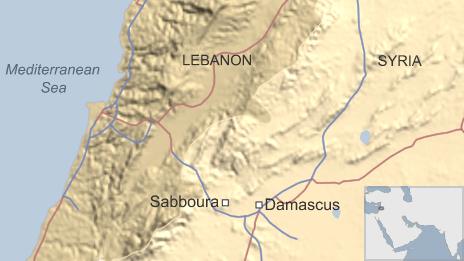 Map showing location of Sabboura