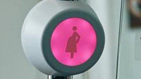 "pink light" button