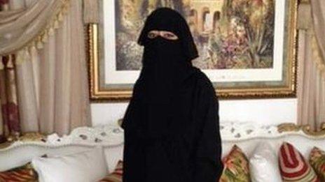 Carly Morris in her hotel room in Saudi Arabia