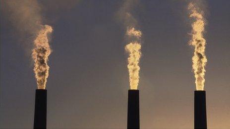Carbon emissions from coal plant