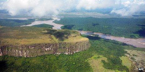 View of a table mountain in Canaima National Park, southern Venezuela