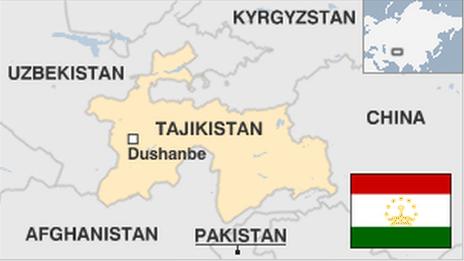 Map of Tajikistan