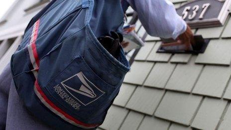 postman delivering mail
