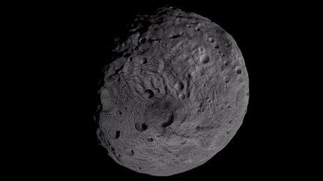 The south pole of the giant asteroid Vesta, as imaged by the framing camera on Nasa's Dawn spacecraft in September 2011 NASA/JPL-Caltech/UCLA/MPS/DLR/IDA
