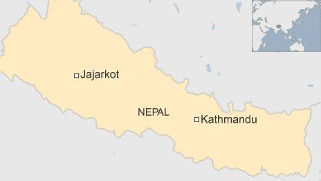 Map of Jajarkot region in Nepal