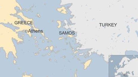 Samos Island Greece Map Migrant Crisis: 26 Drown Off Samos Island Near Turkey - Bbc News