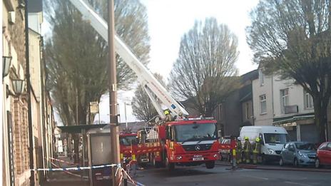 Firefighters at Clare Rd, Grangetown, Cardiff