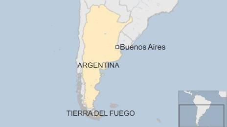 Map of Tierra del Fuego