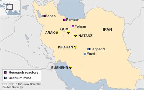 Iran's known nuclear facilities