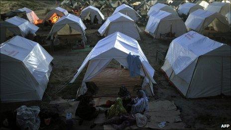 Arelief camp in Sultan Colony in Muzaffargarh district of Punjab, Pakistan on 25 August, 2010