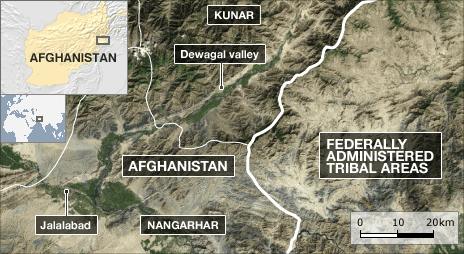 Map of Kunar province, Afghanistan