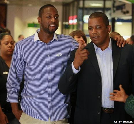 Dwyane Wade and Kendrick Meek