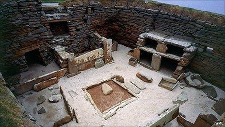 One of the houses in the Skara Brae Neolithic settlement