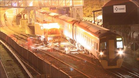 Train derailed near Welshpool