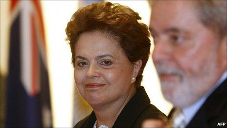 Dilma Rousseff with Luiz Inacio Lula da Silva at the G20 summit in Seoul in November