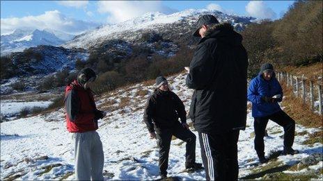 People on a navigation course at Plas y Brenin National Mountain Centre
