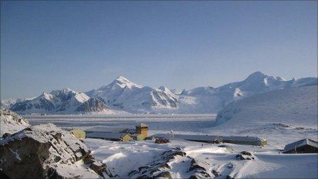 Rothera research station, on the western shore of the Antarctic peninsula