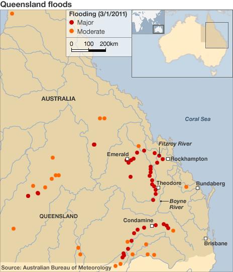 Flooding in Australia's Queensland 'to last weeks' - BBC News