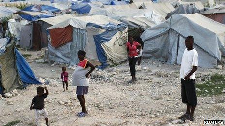 Haitians made homeless in the 2010 earthquake, outskirts of Port-au-Prince