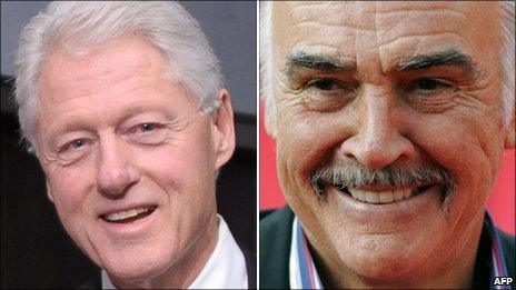 Bill Clinton and Sir Sean Connery