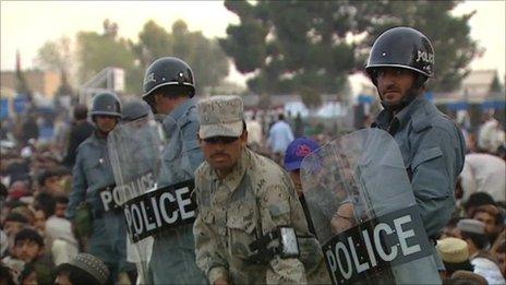 Police at Helmand concert