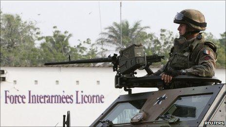 French soldier in Abidjan