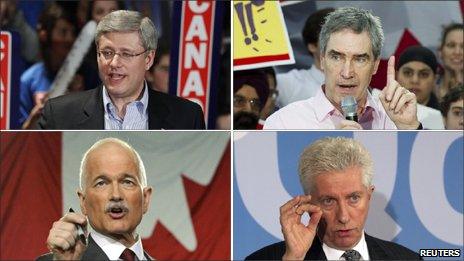 A composite image of the Canadian party leaders