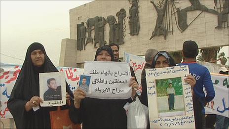 Women demanding the release of detainees in Baghdad, April